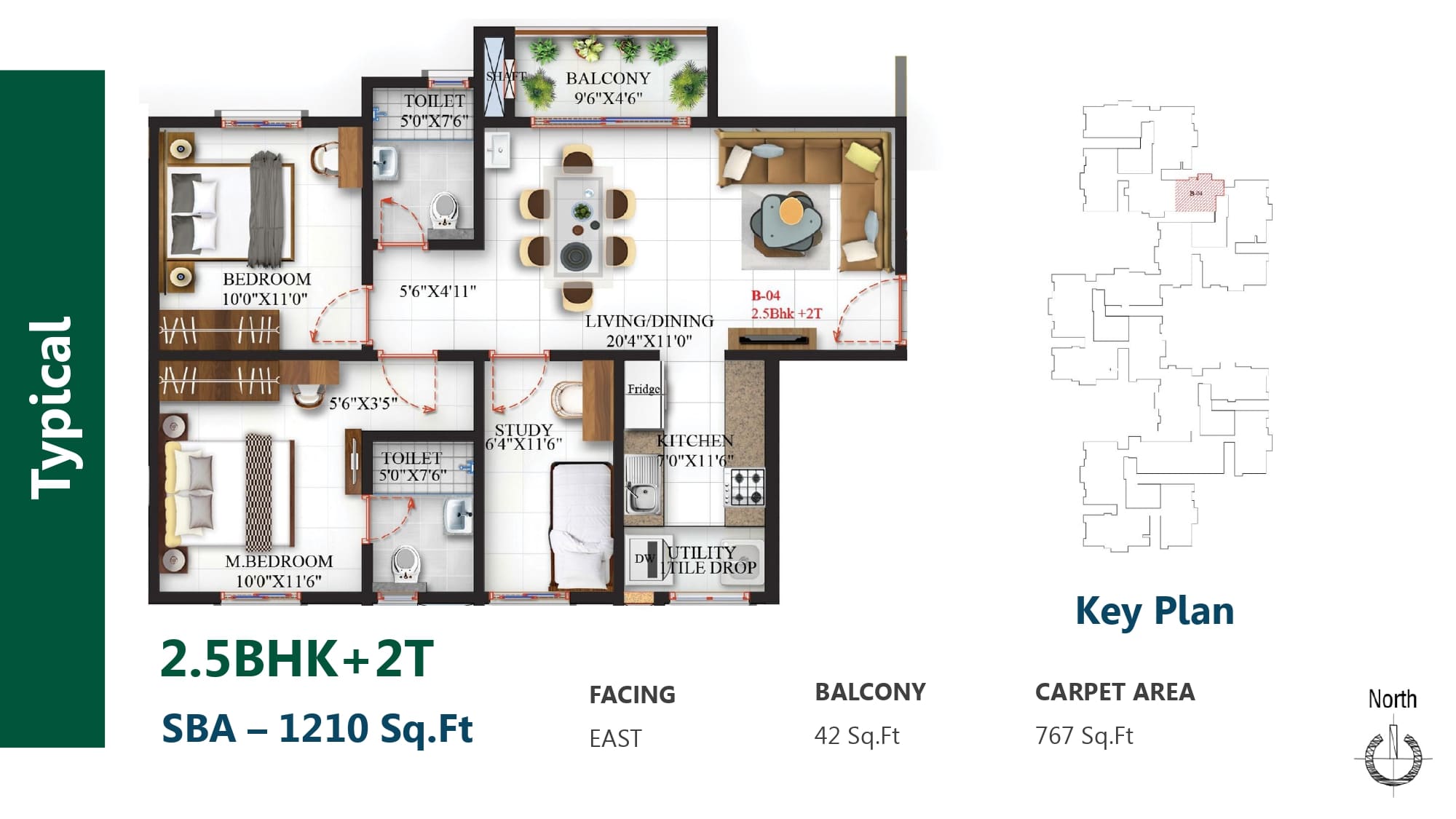 2.5 BHK Floor Plan